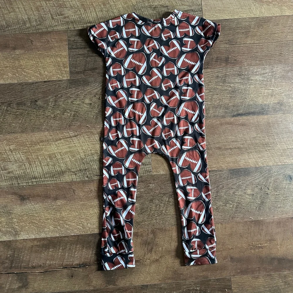 Baby Little Rangos Football Print Footie 3T boutique